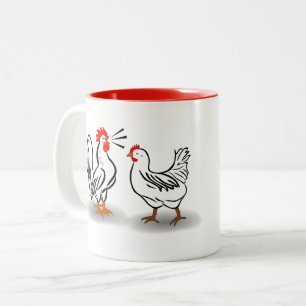 2 Couleurs Tasse de coq et de poule