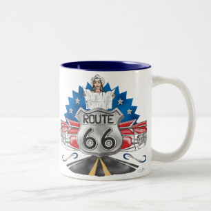 2 Couleurs Tasse de cow-girl de l'itinéraire 66