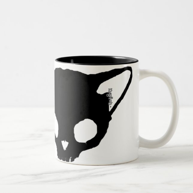 2 Couleurs Tasse de crâne de chat noir de Kuginh™ (Droit)