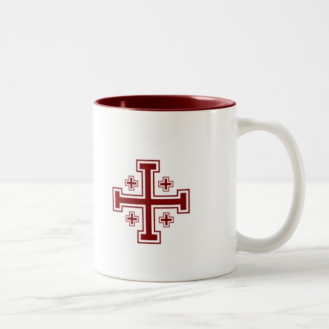 2 Couleurs Tasse de croix de Jérusalem (Droit)
