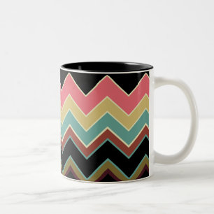 2 Couleurs Tasse de décor de concepteur de motif de zigzag -