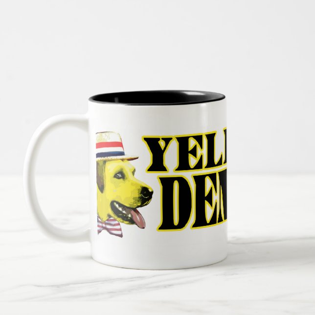 2 Couleurs Tasse de Démocrate de chien jaune (Gauche)