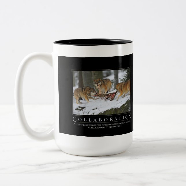 2 Couleurs Tasse de Demotivational de collaboration (Gauche)