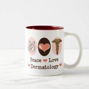 2 Couleurs Tasse de dermatologie d'amour de paix