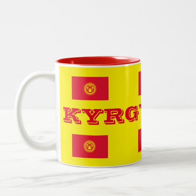 2 Couleurs Tasse de drapeau de Kyrgyzstan* (Gauche)