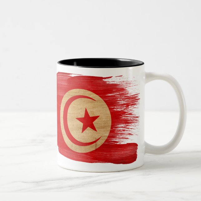 2 Couleurs Tasse de drapeau de la Tunisie (Droit)