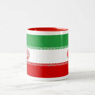 2 Couleurs Tasse de drapeau de l'Iran