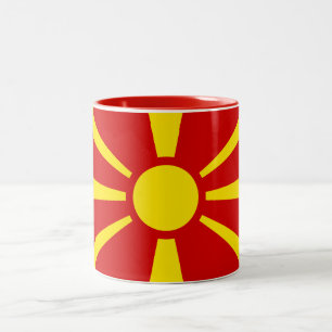 2 Couleurs Tasse de drapeau de Macédoine