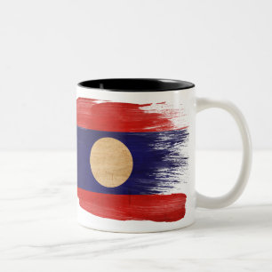 2 Couleurs Tasse de drapeau des Laotiens