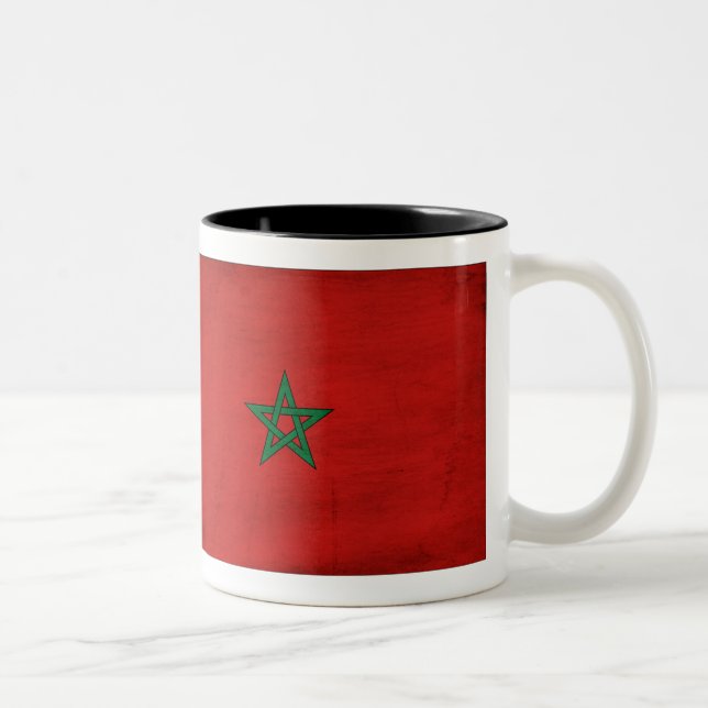 2 Couleurs Tasse de drapeau du Maroc (Droit)