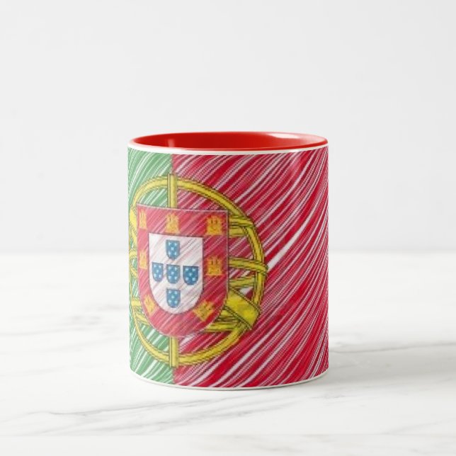 2 Couleurs Tasse de drapeau du Portugal (Centre)
