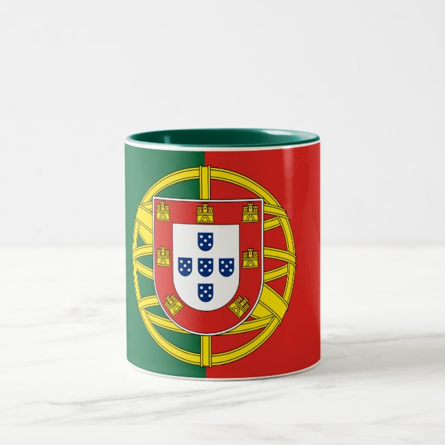 2 Couleurs Tasse de drapeau du Portugal (Centre)