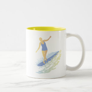 2 Couleurs Tasse de fille de surfer