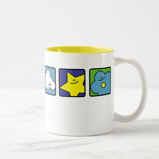 2 Couleurs Tasse de fleur d'étoile de nuage de lune de coeur (Droit)
