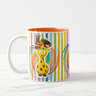 2 Couleurs Tasse de fruit de girafe à rayures orange