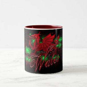 2 Couleurs Tasse de Gallois, dragon, jour du Pays de Galles,