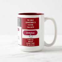Tasse de gazouillement d'atout d'Unfollow