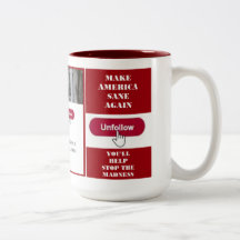 Tasse de gazouillement d'atout d'Unfollow