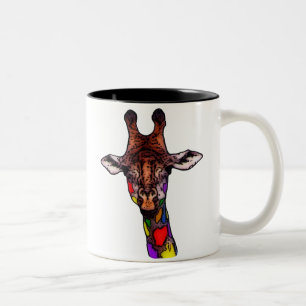 2 Couleurs Tasse de girafe d'arc-en-ciel
