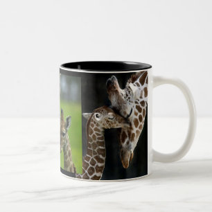 2 Couleurs Tasse de girafes mère + Enfant