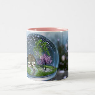 2 Couleurs Tasse de globe de fleurs de cerisier
