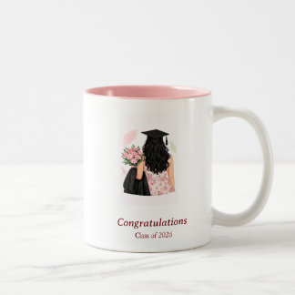 2 Couleurs Tasse de graduation florale de la promotion 2026 –