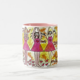 2 Couleurs Tasse de grimace et de danse