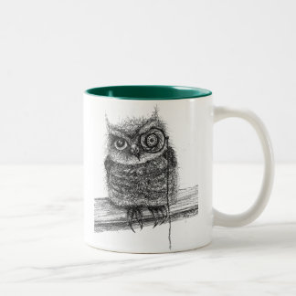 2 Couleurs Tasse de hibou de griffonnage