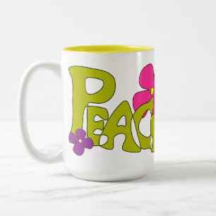 2 Couleurs Tasse de hippie de paix et d'amour