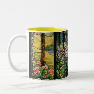 2 Couleurs Tasse de jardin en verre souillé de Tiffany