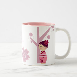 2 Couleurs Tasse de Kokeshi Sakura
