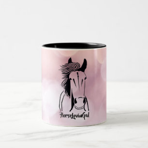 2 Couleurs Tasse de la Fille Amoureuse du Cheval Rose Artisti