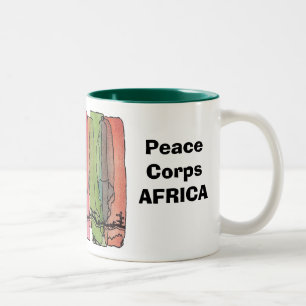2 Couleurs Tasse de l'Afrique de corps de paix