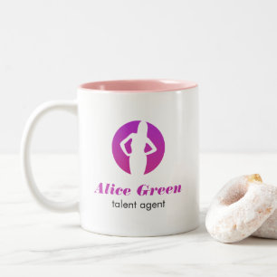 2 Couleurs Tasse de logo d'agent de talent