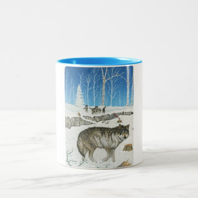 2 Couleurs Tasse de loup solitaire de Snowland (Centre)