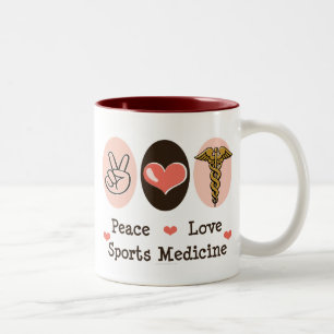 2 Couleurs Tasse de médecine de sports d'amour de paix