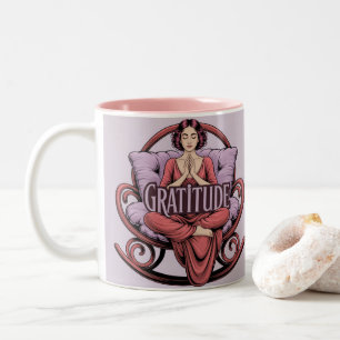 2 Couleurs Tasse de méditation d'affirmation de vin de lavand
