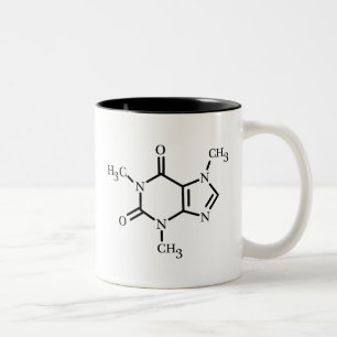 2 Couleurs Tasse de molécule de caféine (15oz)