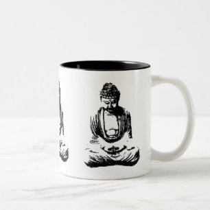 2 Couleurs Tasse de monochrome de Bouddha