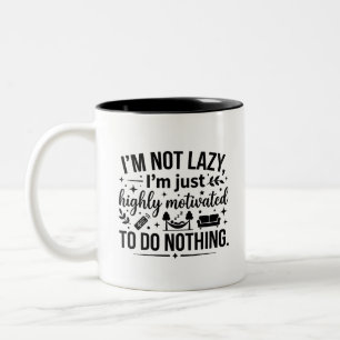 2 Couleurs Tasse de motivation paresseuse pour amateurs de ca