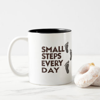 2 Couleurs Tasse de motivation Petits Pas Chaque Jour Nom per