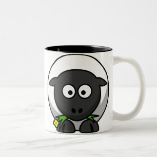 2 Couleurs Tasse de moutons de bande dessinée