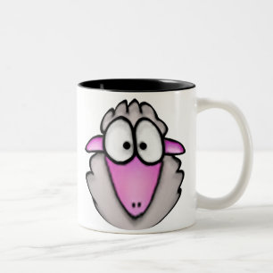 2 Couleurs Tasse de moutons de bande dessinée