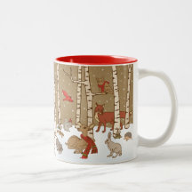 Tasse de Noël de région boisée