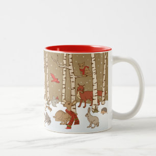 2 Couleurs Tasse de Noël de région boisée