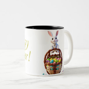 2 Couleurs Tasse de Pâques, lapin, oeufs