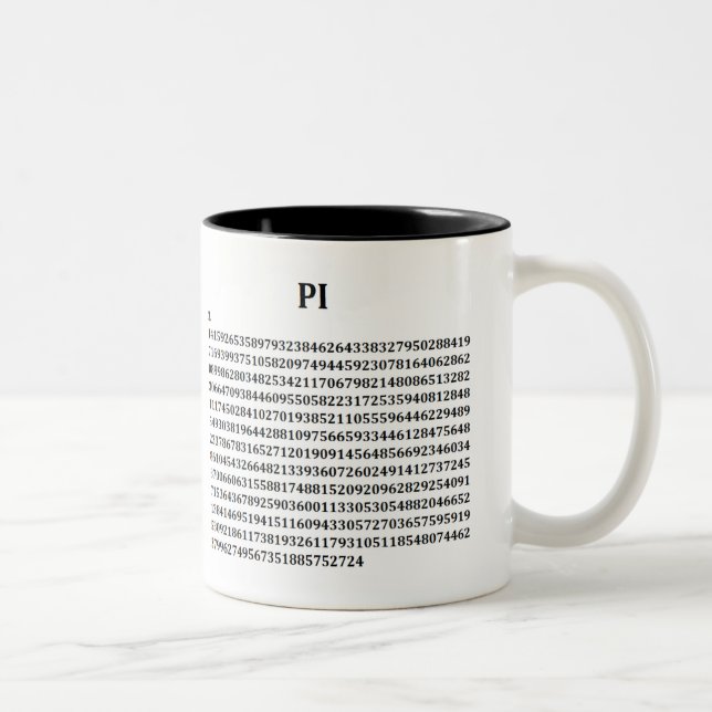 2 Couleurs Tasse de "pi" (Droit)