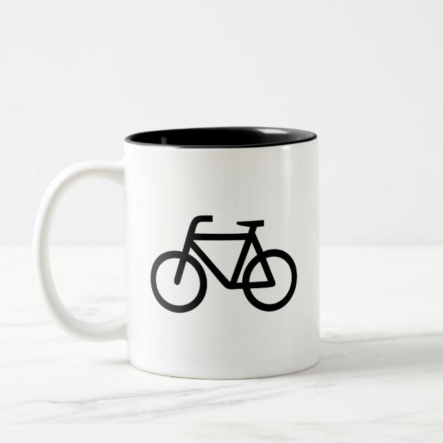 2 Couleurs Tasse de pictogramme de "bicyclette" (Gauche)