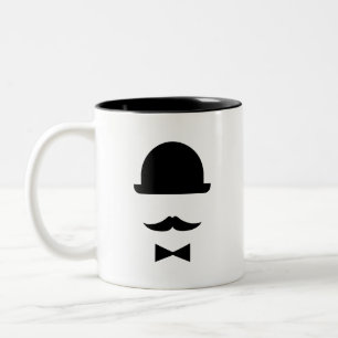2 Couleurs Tasse de pictogramme de casquette de moustache et
