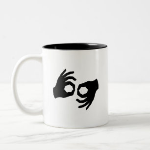 2 Couleurs Tasse de pictogramme de langue des signes